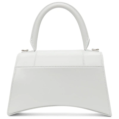 Shop Balenciaga White Shiny Small Hourglass Bag In 9000 White
