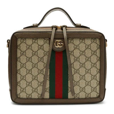 Shop Gucci Beige Small Gg Ophidia Shoulder Bag In 8745 Beige