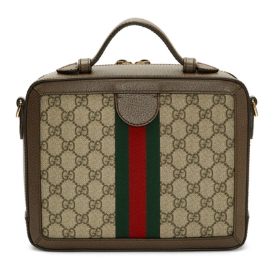 Shop Gucci Beige Small Gg Ophidia Shoulder Bag In 8745 Beige
