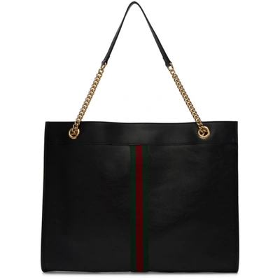 Shop Gucci Black Rajah Tote In 8389 Black