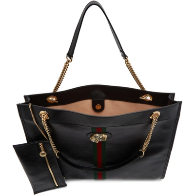 Shop Gucci Black Rajah Tote In 8389 Black