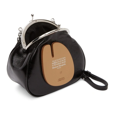 Shop Maison Margiela Black Glossy Frame Tabi Shoulder Bag In T8013 Black