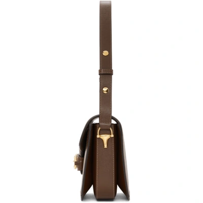 Shop Gucci Beige & Brown ' 1955' Horsebit Shoulder Bag In 8563 Brown