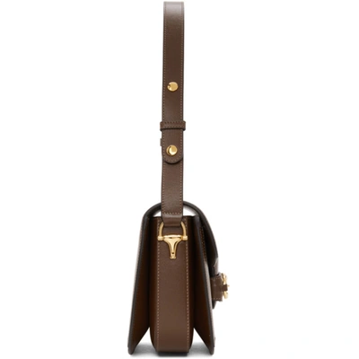 Shop Gucci Beige & Brown ' 1955' Horsebit Shoulder Bag In 8563 Brown