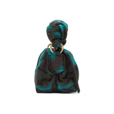 Shop Dries Van Noten Black And Blue Fat Baby Bag In 504 Turquoi