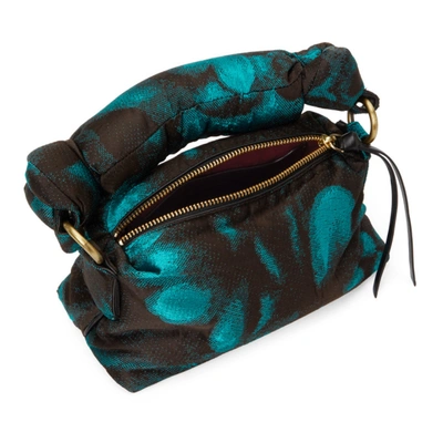 Shop Dries Van Noten Black And Blue Fat Baby Bag In 504 Turquoi