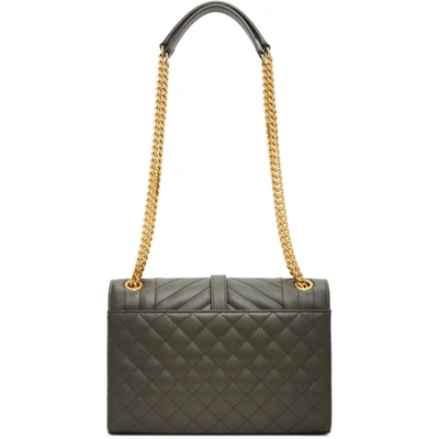 Shop Saint Laurent Grey Medium Envelope Bag In 1011 Grey