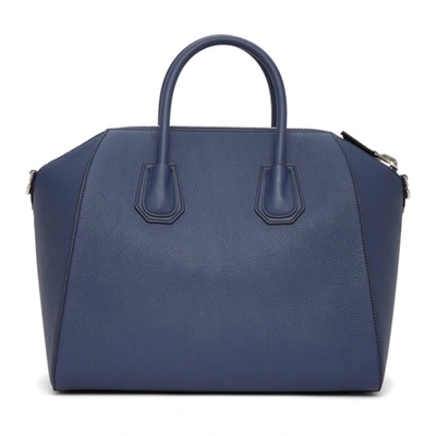 Shop Givenchy Navy Medium Antigona Bag In 498 Midnigh