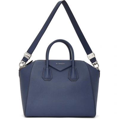 Shop Givenchy Navy Medium Antigona Bag In 498 Midnigh