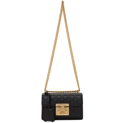 Shop Gucci Black Small Gg Padlock Bag In 1000 Nero
