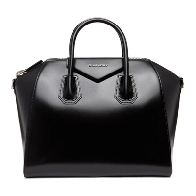 Shop Givenchy Black Medium Antigona Bag In 001 Black