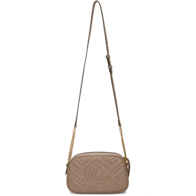 Shop Gucci Taupe Small Gg Marmont 2.0 Camera Bag In 5729 Porcel