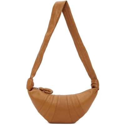 Shop Lemaire Brown Small Croissant Bag In 420 Tobacco