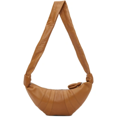 Shop Lemaire Brown Small Croissant Bag In 420 Tobacco