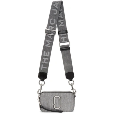 Shop Marc Jacobs Silver Glitter Snapshot Bag In 040 Silver