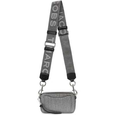 Shop Marc Jacobs Silver Glitter Snapshot Bag In 040 Silver