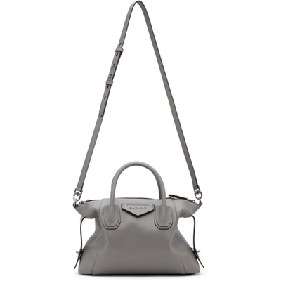 Shop Givenchy Grey Small Antigona Soft Bag In 051 Pearl G