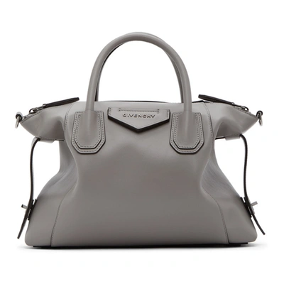 Shop Givenchy Grey Small Antigona Soft Bag In 051 Pearl G