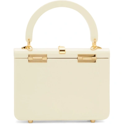 Shop Gucci White Plexiglass Mini Sylvie Top Handle Bag In 9002 Ivory