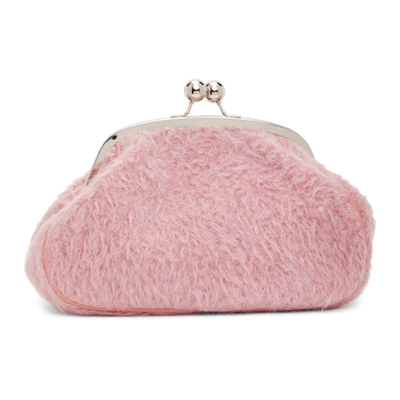 Shop Marina Moscone Pink Alpaca Micro Coin Purse In Lilac