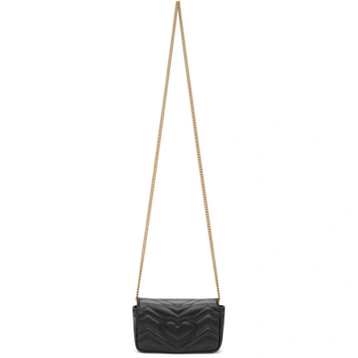 Shop Gucci Black Super Mini Gg Marmont Bag In 1000 Black