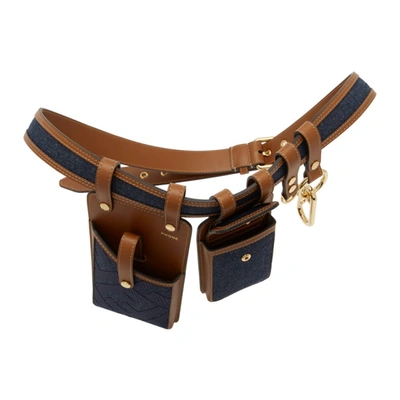 Shop Fendi Indigo Denim Multi Pockets Belt Bag