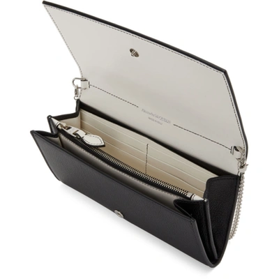 Shop Alexander Mcqueen Ssense Exclusive Black Chain Wallet Shoulder Bag In 9290 Soft Ivory/blac