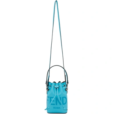 Shop Fendi Blue Mini Allover Mon Trésor Bucket Bag In F0u4f