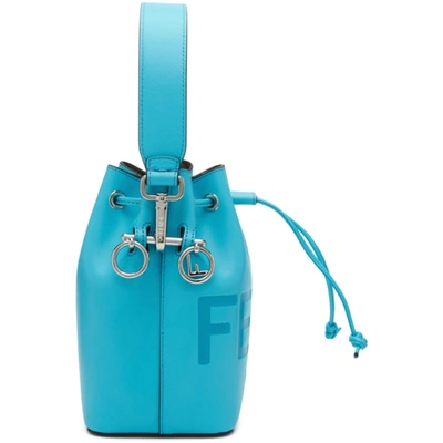 Shop Fendi Blue Mini Allover Mon Trésor Bucket Bag In F0u4f