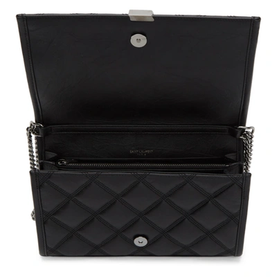 Shop Saint Laurent Black Becky Chain Wallet Bag In 1000 Black