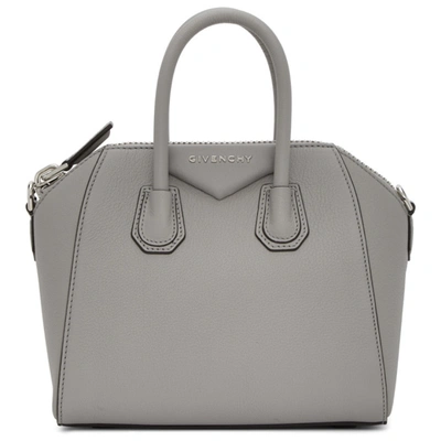 Shop Givenchy Grey Mini Antigona Bag In 058 Pearl