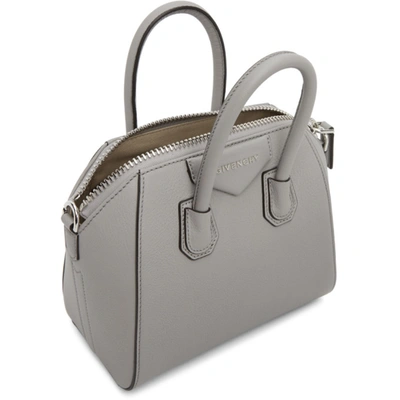 Shop Givenchy Grey Mini Antigona Bag In 058 Pearl