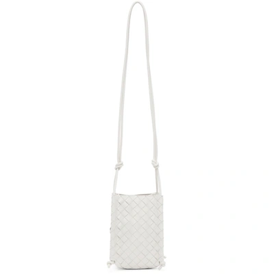 Shop Bottega Veneta White 'the Mini Knot' Bag In 9143 Chalk