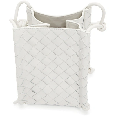 Shop Bottega Veneta White 'the Mini Knot' Bag In 9143 Chalk