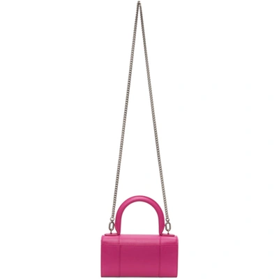 Shop Balenciaga Pink Shiny Hourglass Phone Holder Bag In 5533 Fuchsi