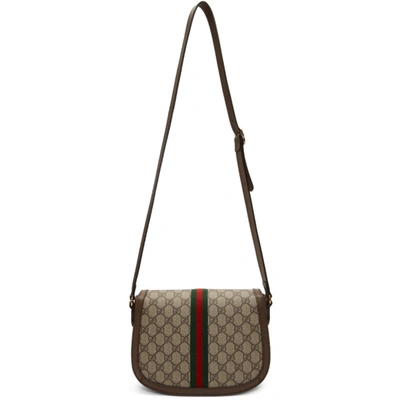 Shop Gucci Beige & Brown Small Gg Ophidia Shoulder Bag In 8745 Multi