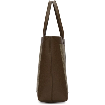 Shop Gucci Brown & Beige Gg Ophidia Tote In 8745 Beige