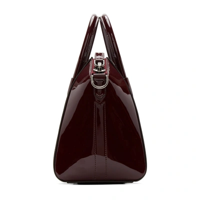 Shop Givenchy Burgundy Patent Small Antigona Bag In 542 Aubergi