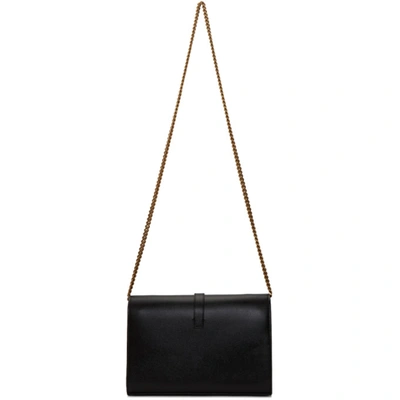 Shop Saint Laurent Black Sulpice Chain Wallet Bag In 1000 Black
