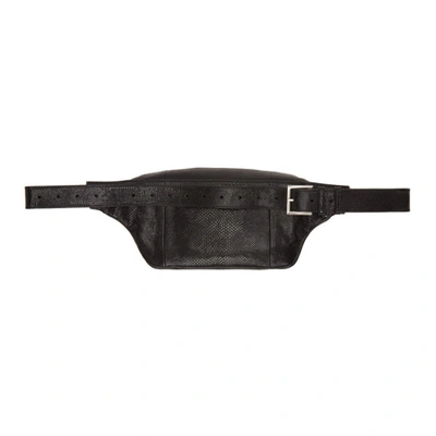Shop Saint Laurent Black Snake Classic Monogramme Belt Bag In 1000 Black