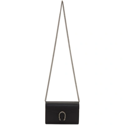 Shop Gucci Black Mini Dionysus Wallet Chain Bag In 8176 Black