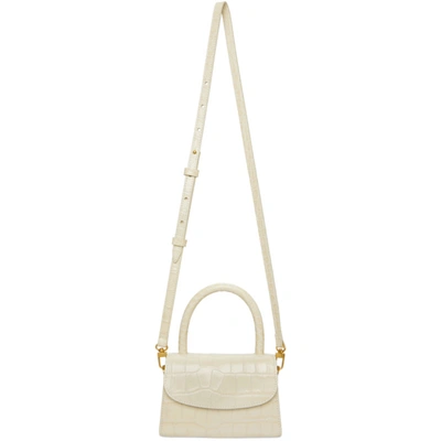 Shop By Far Off-white Croc Mini Bag In Ce Cream