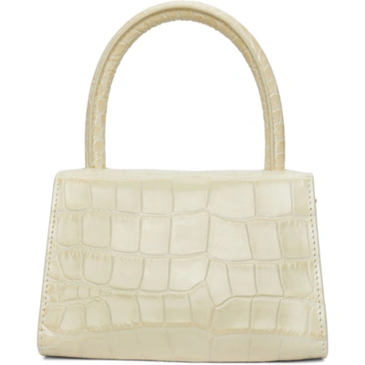 Shop By Far Off-white Croc Mini Bag In Ce Cream