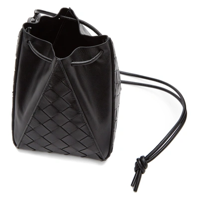 Shop Bottega Veneta Black 'the Mini Knot' Shoulder Bag In 8648 Black