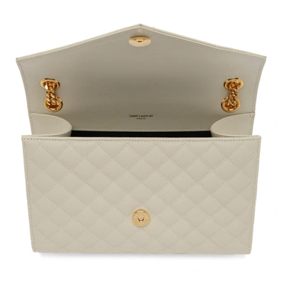 Shop Saint Laurent Off-white Medium Envelope Bag In 9207 White