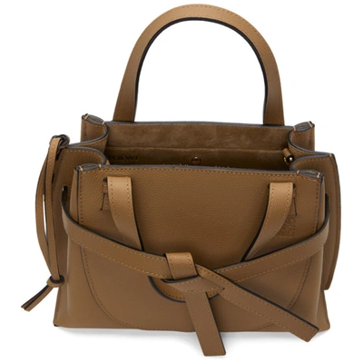 Shop Loewe Tan Mini Gate Top Handle Bag In 3980 Oak