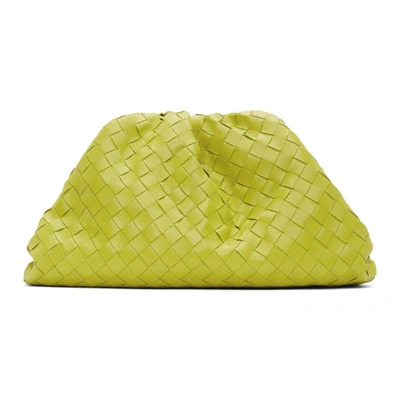 Shop Bottega Veneta Green Intrecciato 'the Pouch' Clutch In 3520 Kiwi