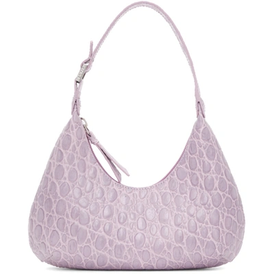 Shop By Far Purple Croc Baby Amber Bag In Ll Lilac