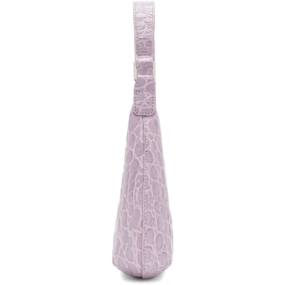 Shop By Far Purple Croc Baby Amber Bag In Ll Lilac