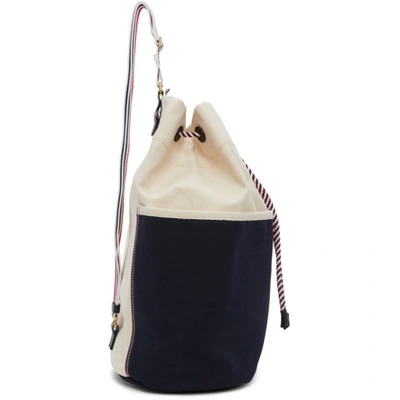 Shop Thom Browne Off-white Sailor Backpack In 114 Offwhi